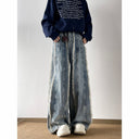Fringe Design Wide-Leg Women's Jeans