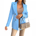 Chic Women's Double Button Blazer with Tailored Cut