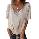 Chic Oversized Blouse with Elastic Waist