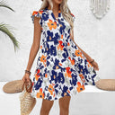 Floral Ruffle Women's Blouse Dress - Chic Style