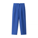 Chic High-Waisted Trousers with Pleats and Pockets for Women