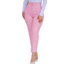 High-Waisted Slim Fit Women's Pants with Decorative Stitching