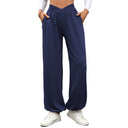 Women's Palazzo Pants with Elastic Waist and Side Pockets
