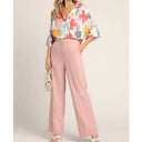 Chic Women's Blouse & High-Waisted Trousers Set