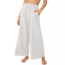 Women's Wide-Leg Pants with Elastic Waist & Pockets