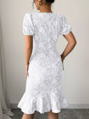 Floral Ruffled Hem Women's Dress