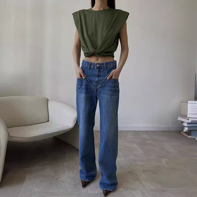 Chic High-Waisted Wide Leg Jeans for Women