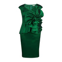 Stylish Women's Ruffle Cocktail Dress with Peplum Detail