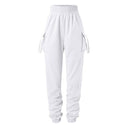 Ruffled Women's Cargo Pants with Ample Pockets