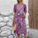Chic Midi Dress with Pocketed Style