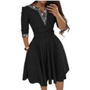 Checkered Women's Dress with Stylish Belt