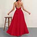 Flowing Maxi Dress with Deep Neckline for Women