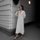 Women's Relaxed Linen Button-Up Dress