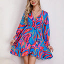 Chic Women's Wrap Dress with Joyful Print
