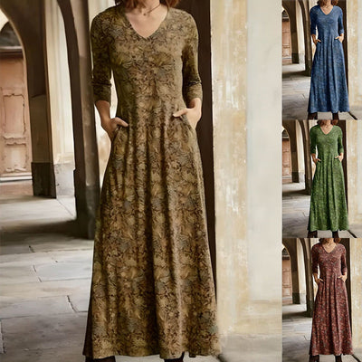 Stylish Women's Maxi Dress with Pockets and Patterns