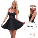 Chic Women's A-Line Summer Mini Dress with Lace Top