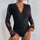 Romantic Lace Deep V-Neck Women's Bodysuit