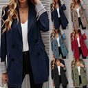 Chic Double-Breasted Blazer with Checked Design