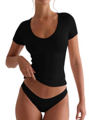 Women's V-Neck Short Sleeve Tee - Figure-Flattering Style
