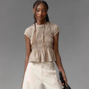 Chic Blouse with Gathered Waist for Women