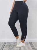 Chic Women's High-Waisted Leggings with Trendy Cut Accents