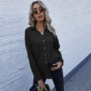 Stylish Women's Blouse with Knot Detail & Button Closure