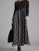 Boho-Inspired Midi Dress with Unique Patterns