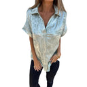 Satin Blouse with Glossy Finish for Women
