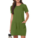 Stylish Women's T-Shirt Dress with Pockets