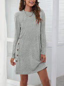 Stylish Women's Dress with Button Accents