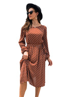 Polka Dot Women’s Dress with Stretch Waist