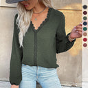 Chic Blouse with Lace Accents and Unique Design
