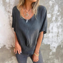Stylish Women's Blouse with Ruffle Hem