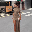 Women's Asymmetrical Mini Dress with Chic Drapé Design