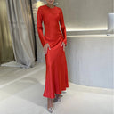 Chic Stand-Up Collar Maxi Dress for Women