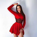 Chic Mini Dress with Transparent Accents