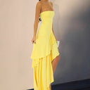 Chic Women's Asymmetrical Cocktail Dress with Ruffle Accents