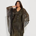Sequined Evening Dress with Flared Hem for Women