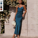 Chic Asymmetrical Evening Dress with Silky Finish