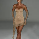 Chic Cocktail Dress with Ruffle Straps for Women