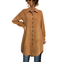 Chic Women's Corduroy Shirt Dress