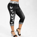 Butterfly Design Women's Jeans-Look Leggings