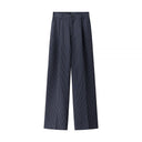 High-Waisted Fabric Trousers with Chic Stripe Design