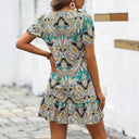 Chic Ruffle Detail Linen Dress for Women