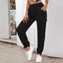 Women's Cargo Pants with Elastic Waist and Utility Pockets