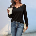 Round Neck Lace Detail Women's Top