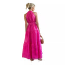 Chic Women's High Neck Tiered Maxi Dress