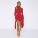 Chic Asymmetrical Hem Wrap Dress for Women
