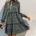 Stylish Gathered Puff Sleeve Women's Dress