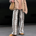Chic Snake Print Trousers for Women